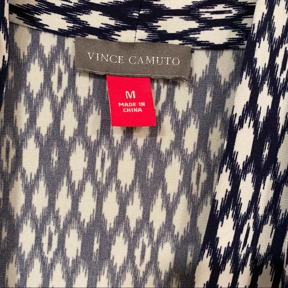VINCE CAMUTO Maxi Ikat Dress Sleeveless Blue White Size Medium - Picture 10 of 10